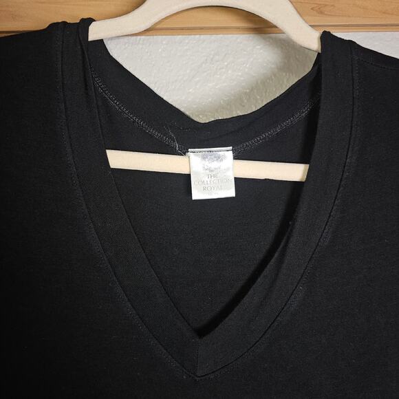 The Collection Royal Black Stretchy Jewel Tone Tie Die Short Sleeve Maxi  Large - Picture 4 of 11